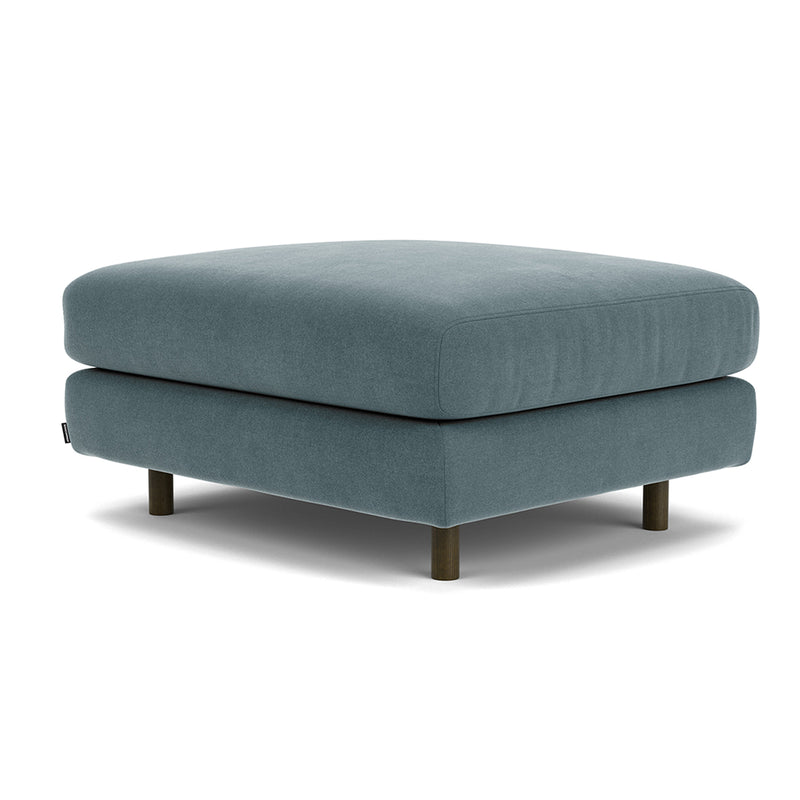 Forest Dust Blue Fabric / Dark Walnut