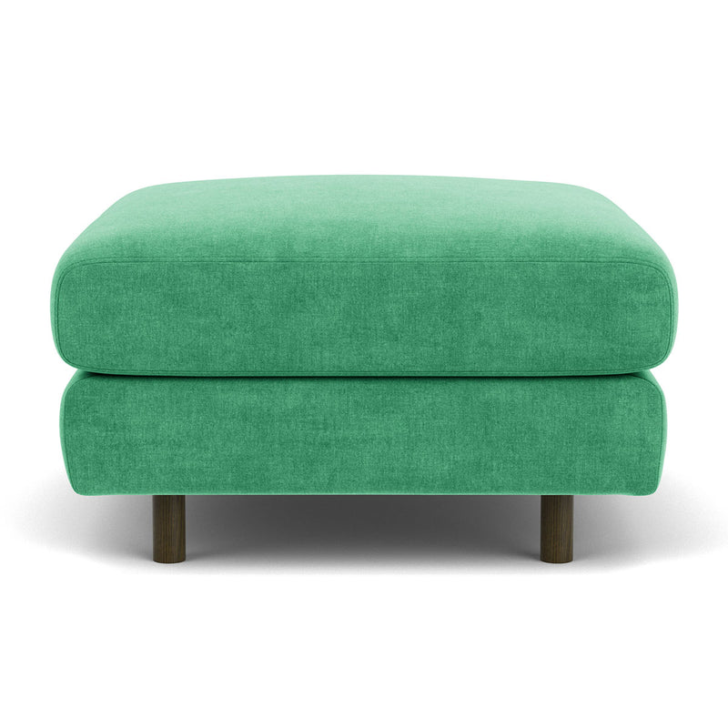 Moss Grass Green Fabric / Dark Walnut
