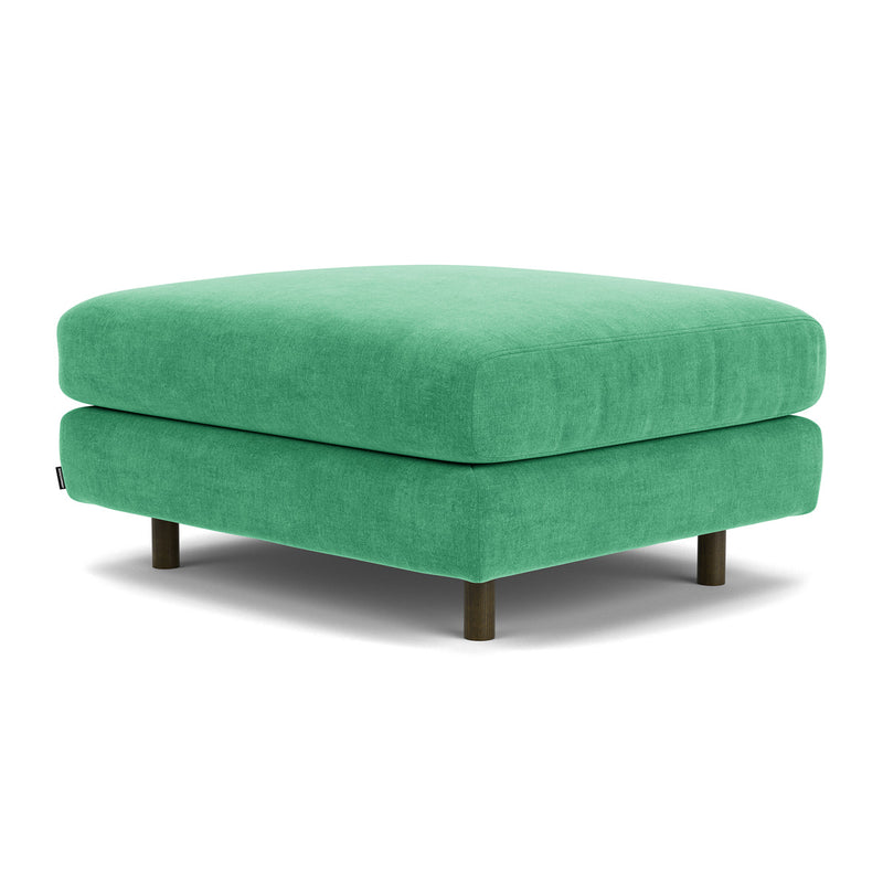Moss Grass Green Fabric / Dark Walnut