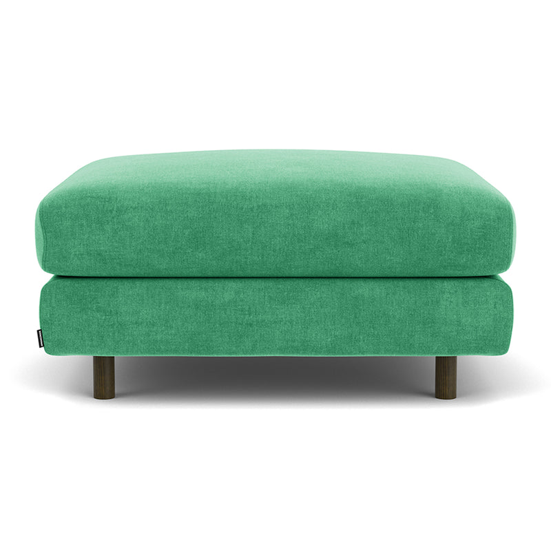 Moss Grass Green Fabric / Dark Walnut