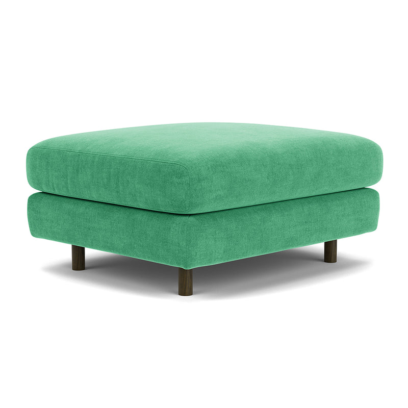 Moss Grass Green Fabric / Dark Walnut