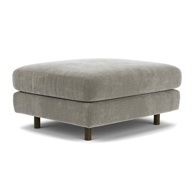 Planet Grey Green Fabric / Dark Walnut