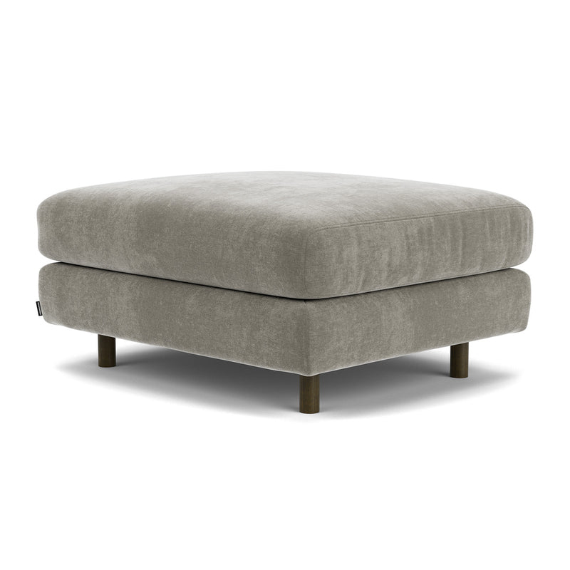 Planet Grey Green Fabric / Dark Walnut
