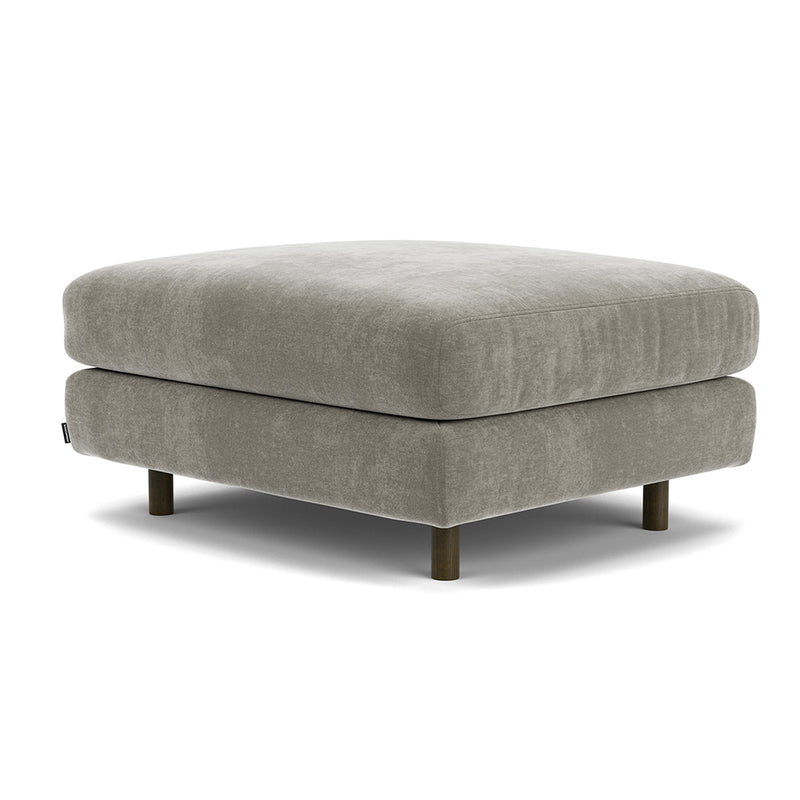 Planet Grey Green Fabric / Dark Walnut