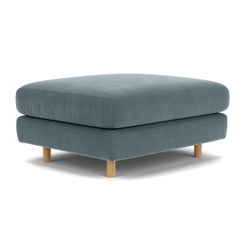 Forest Dust Blue Fabric / Oak