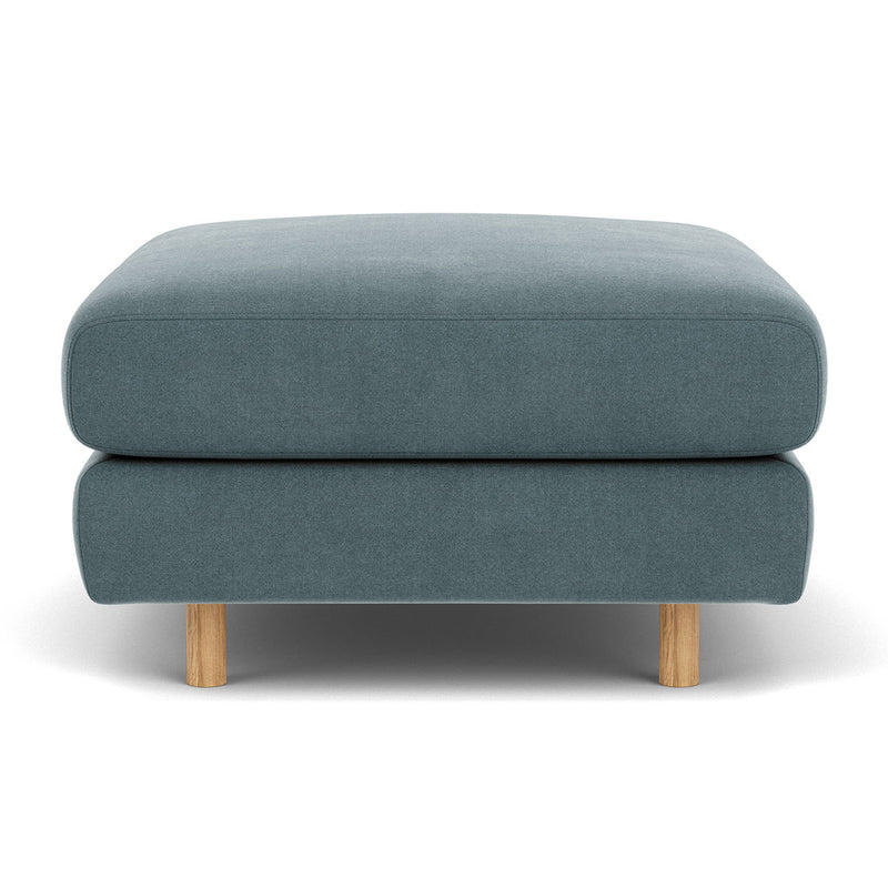 Forest Dust Blue Fabric / Oak