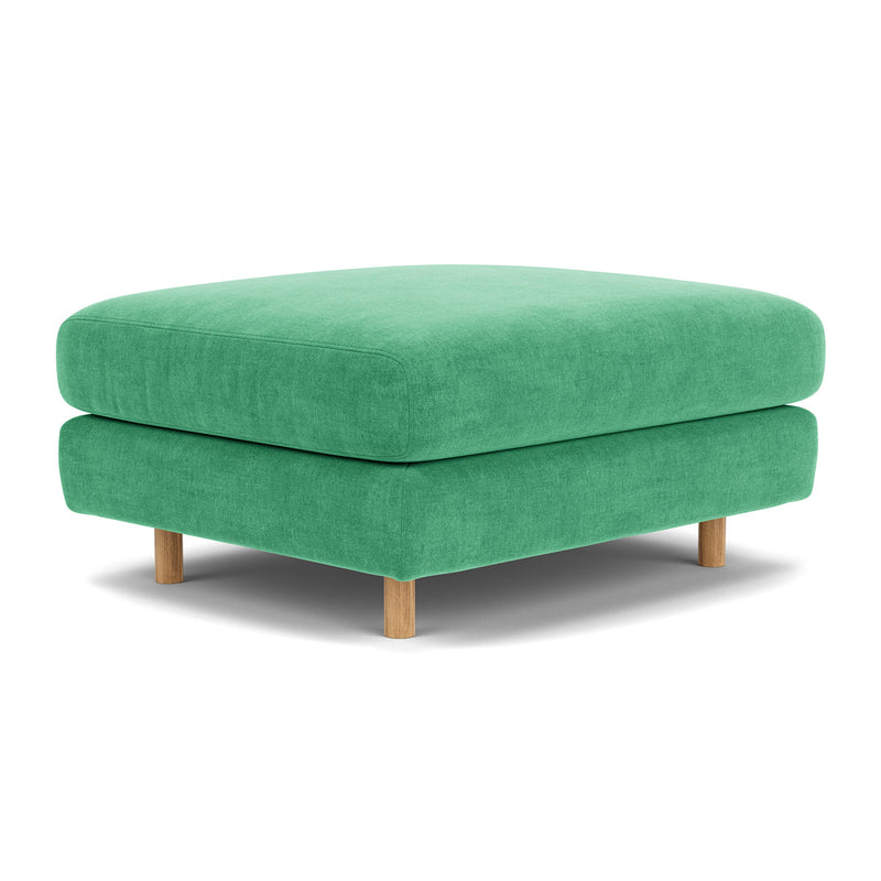 Moss Grass Green Fabric / Oak