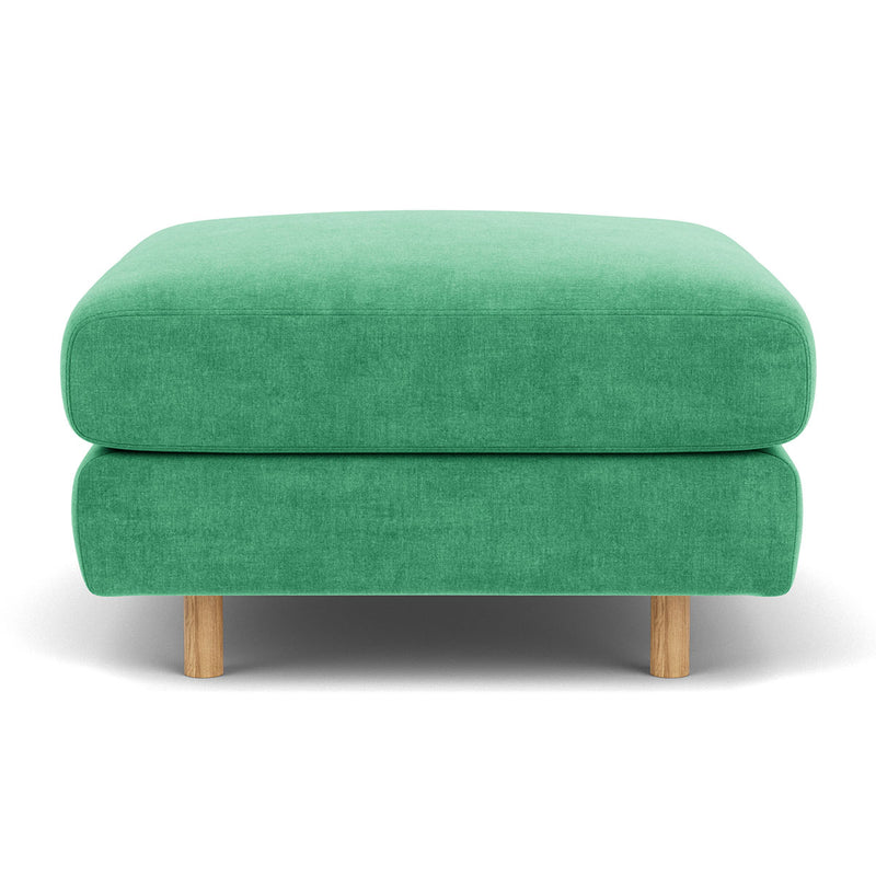 Moss Grass Green Fabric / Oak