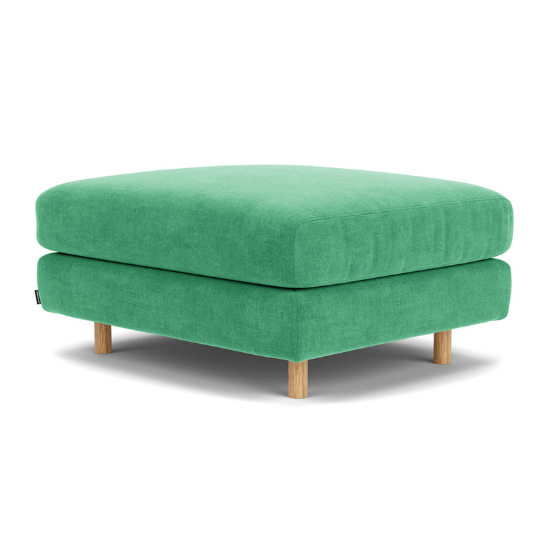 Moss Grass Green Fabric / Oak