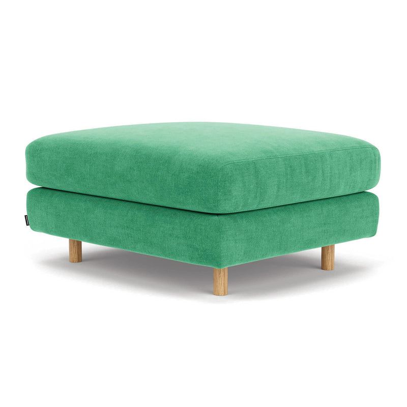 Moss Grass Green Fabric / Oak