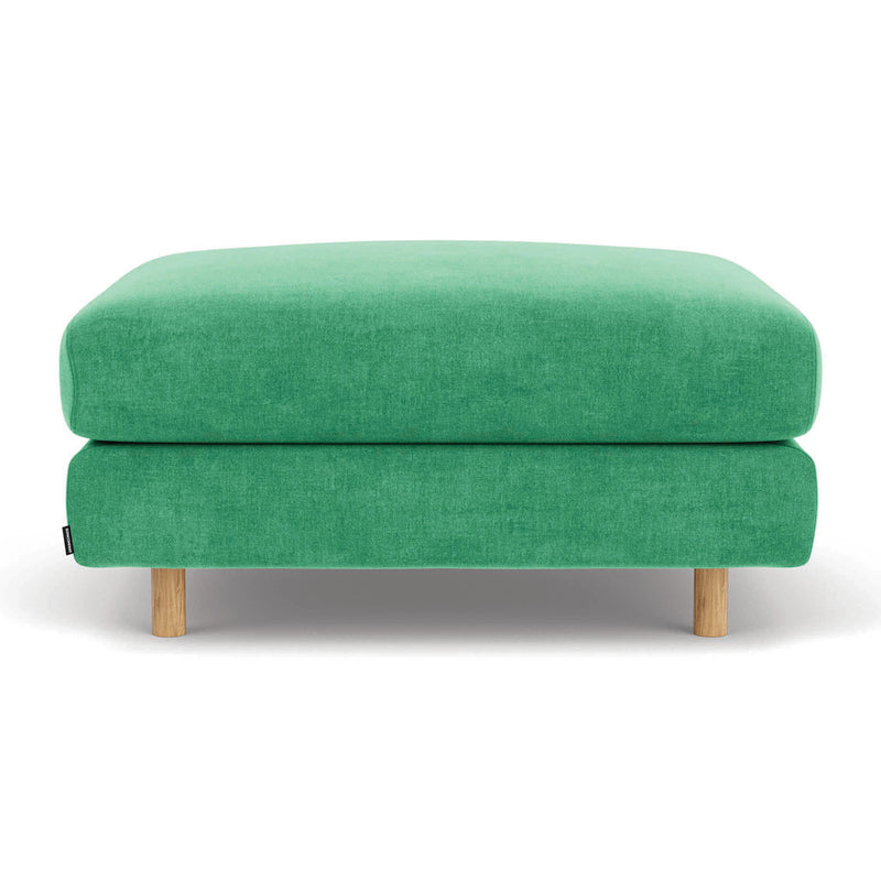 Moss Grass Green Fabric / Oak