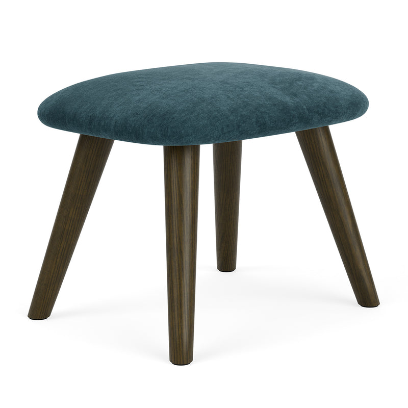 Danny Dust Blue Textured Weave / Dark Walnut