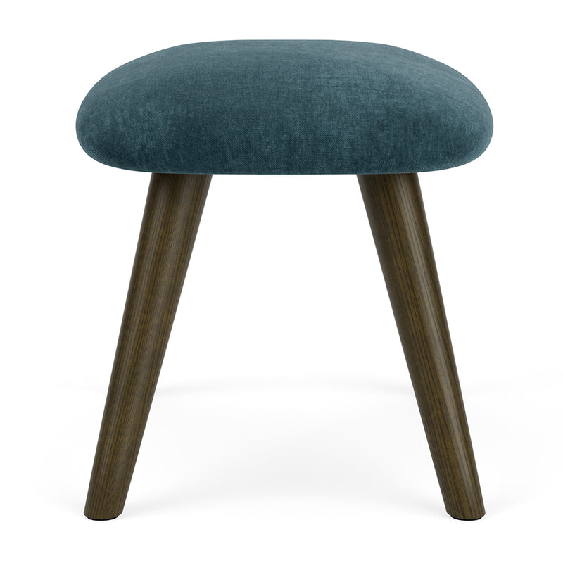 Danny Dust Blue Textured Weave / Dark Walnut