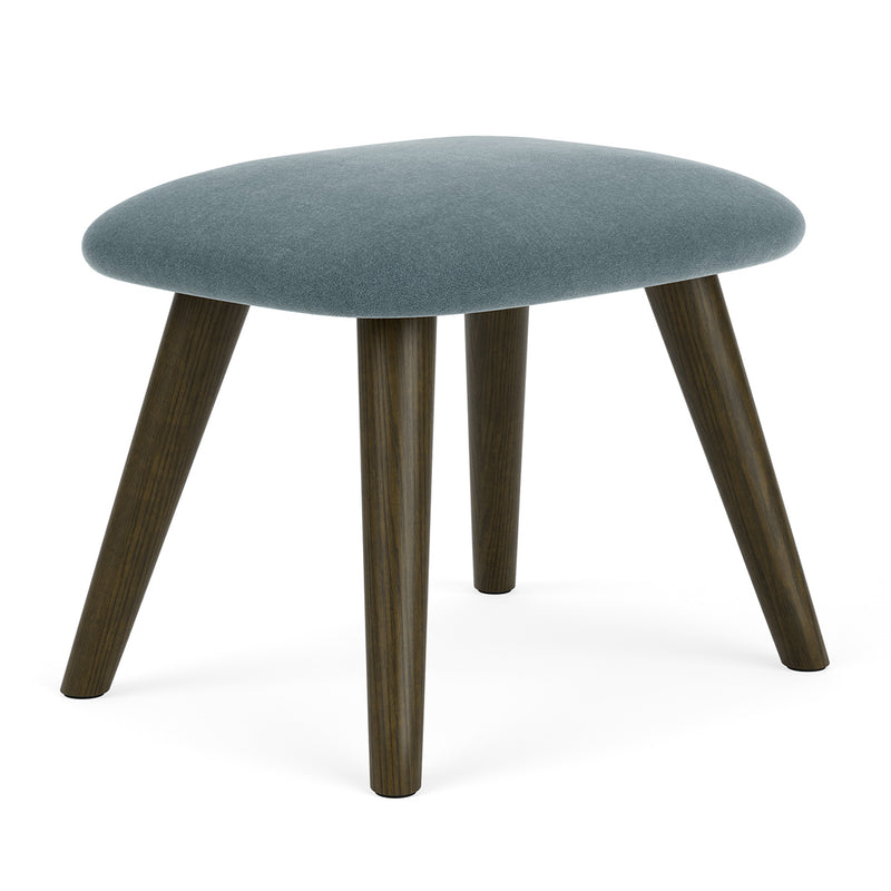Forest Dust Blue Fabric / Dark Walnut