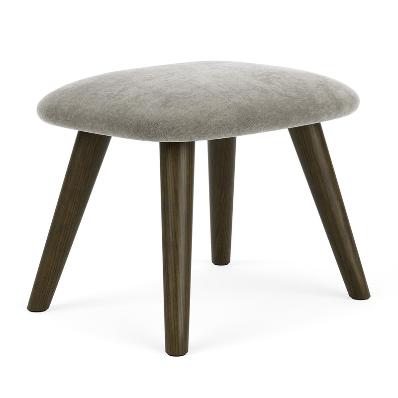 Planet Grey Green Fabric / Dark Walnut