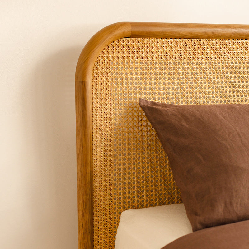 Norah Rattan King Bed (Oak)