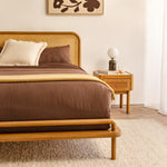 Norah Rattan King Bed (Oak)