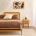 Norah Rattan Double Bed (Oak)