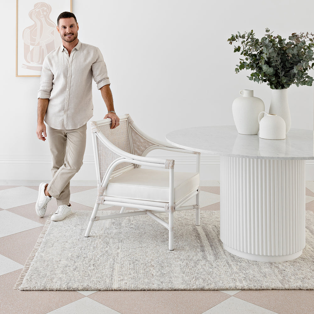 Travertine Rug (Silver)