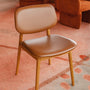 Lando Leather Dining Chair - Tan / Oak