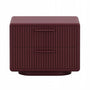 Forma 2 Drawer Bedside Table - Burgundy