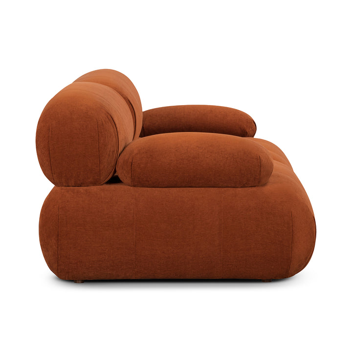 Bowie Textured Velvet 2 Seat Sofa (Terracotta)
