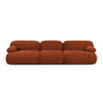 Bowie Textured Velvet 3 Seat Sofa (Terracotta)