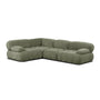 Bowie 4 Corner Seater Modular Sofa (Left) - Olive Textured Velvet