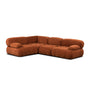 Bowie 4 Corner Seater Modular Sofa (Left) - Terracotta Textured Velvet