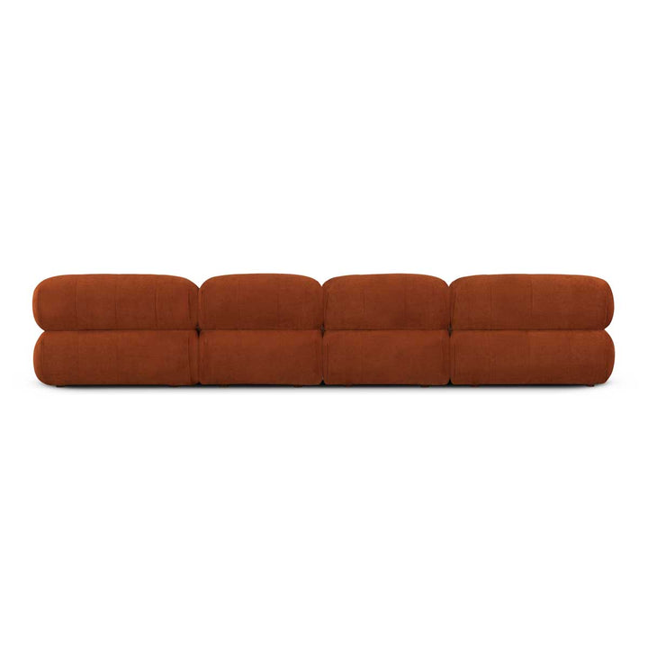 Bowie Textured Velvet 4 Seat Sofa (Terracotta)