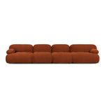 Bowie Textured Velvet 4 Seat Sofa (Terracotta)