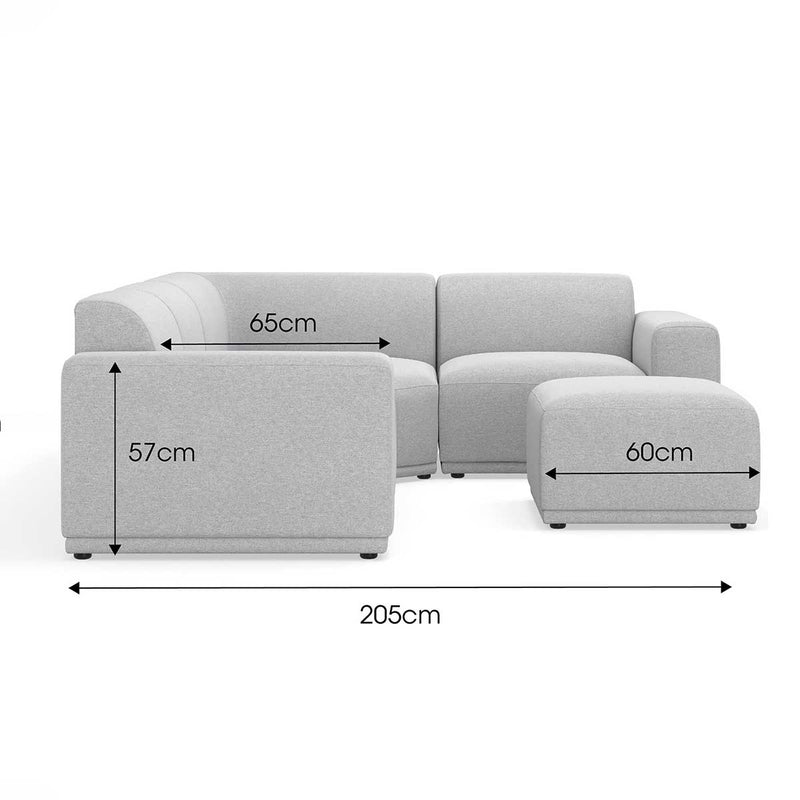 Bailey Fabric 4 Seater Corner Modular Sofa