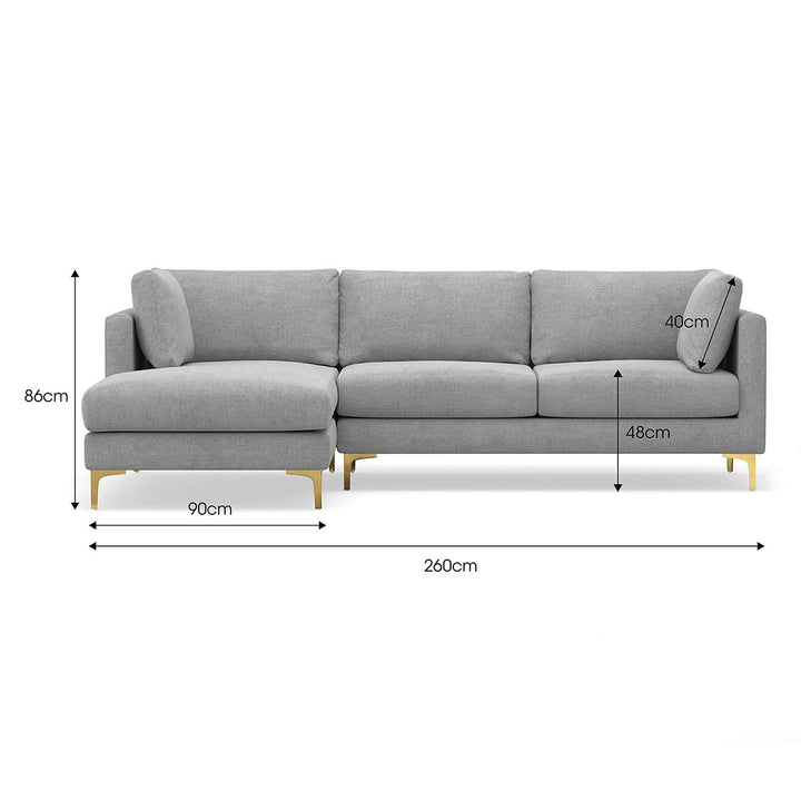 Alex Fabric Sectional Sofa & Left Hand Chaise