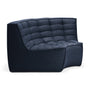 N701 Eco Fabric Round Corner Seater Sofa - Graphite