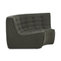 N701 Eco Fabric Round Corner Seater Sofa - Moss