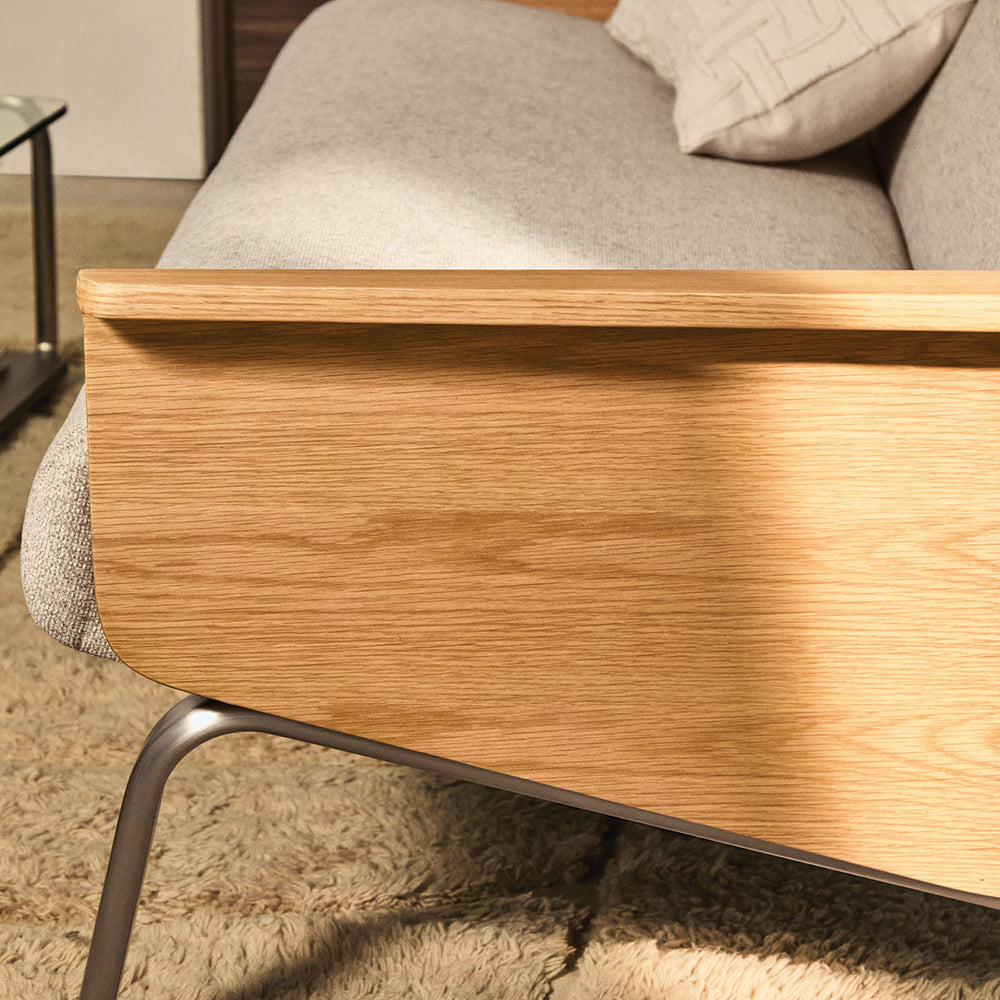 Beige / Oak / 2 Seater
