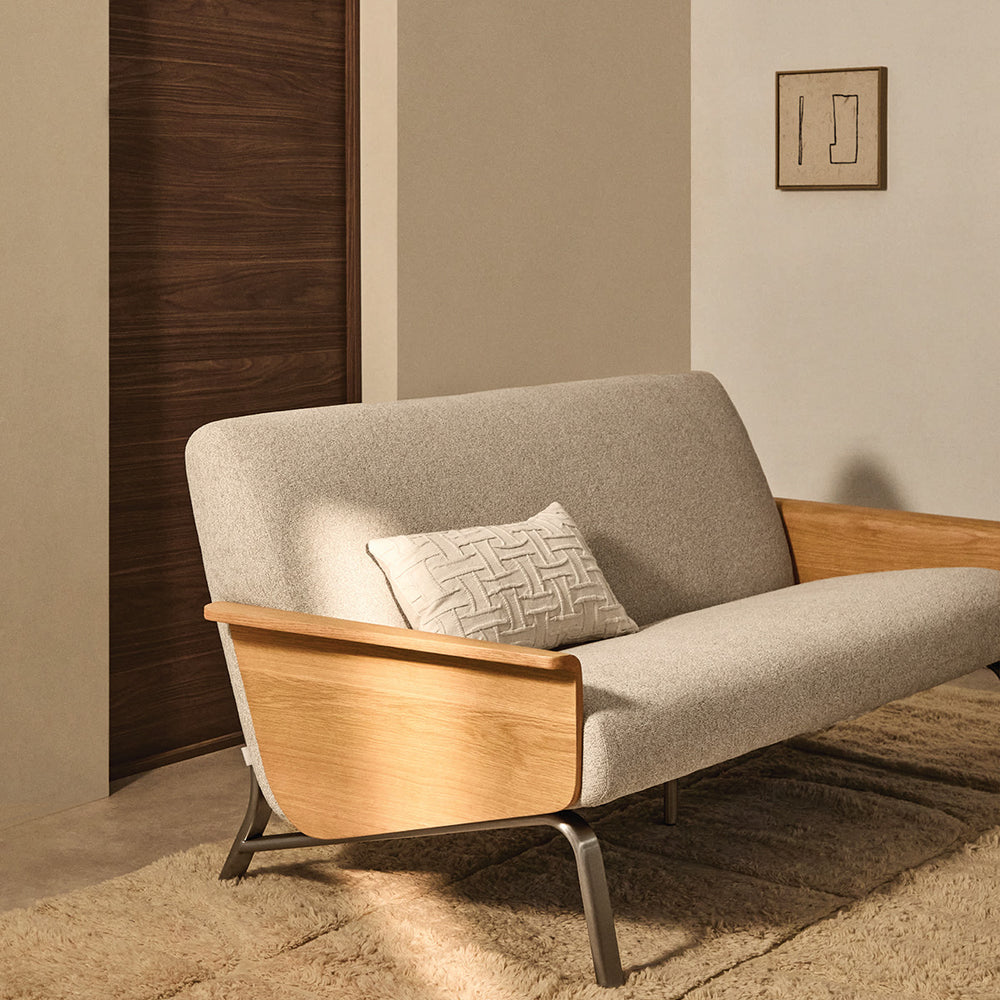 Beige / Oak / 2 Seater