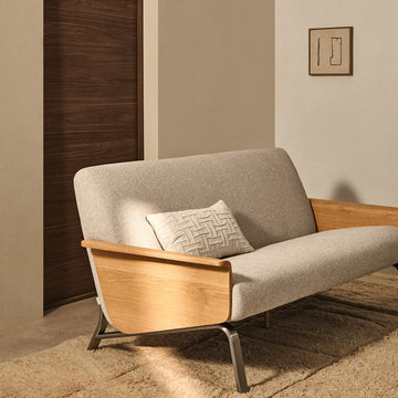 Beige / Oak / 2 Seater