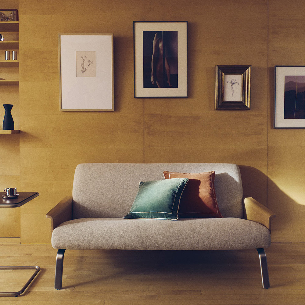 Beige / Oak / 2 Seater