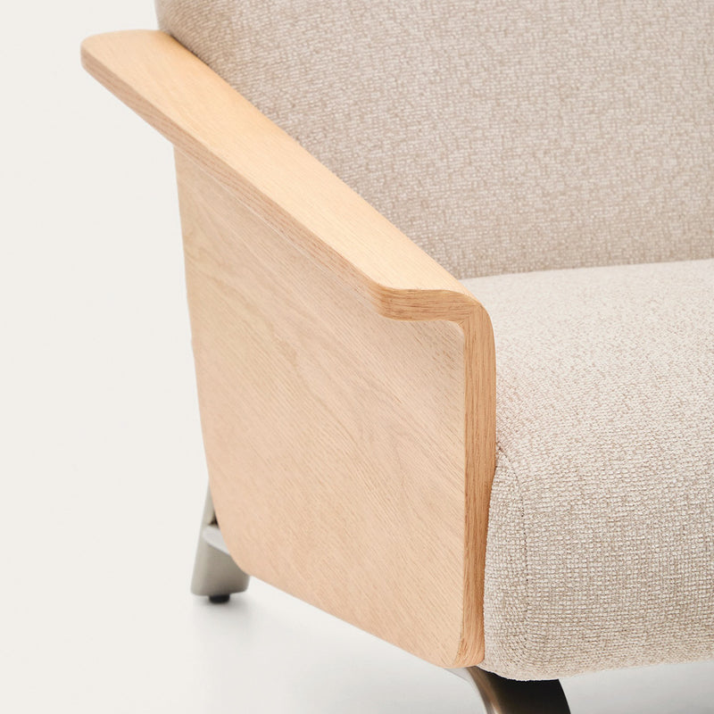 Beige / Oak / 2 Seater