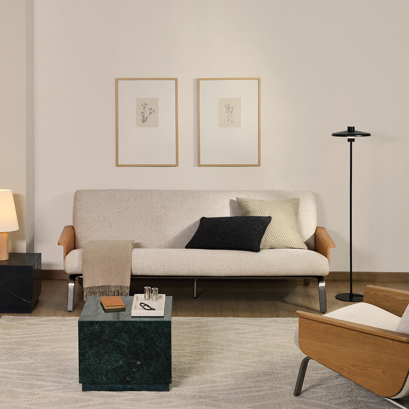 Beige / Oak / 3 Seater