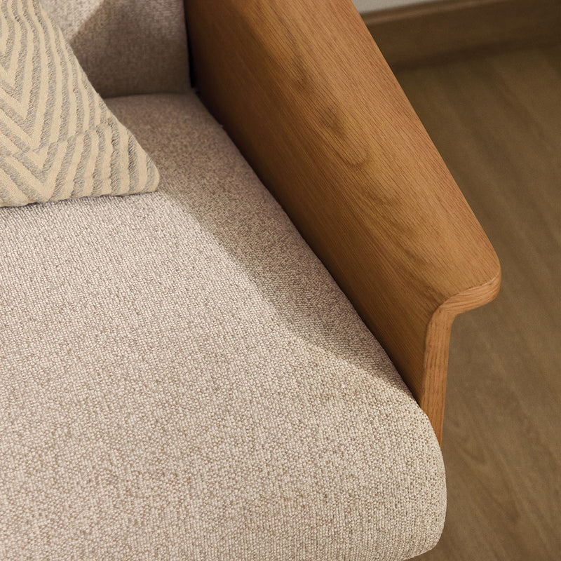 Beige / Oak / 3 Seater