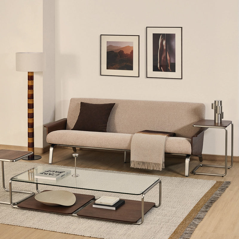 Light Brown / Walnut / 3 Seater