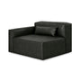 Mix Leatherette Left Arm Sofa - Licorice