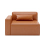Mix Leatherette Left Arm Sofa - Cognac
