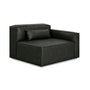Mix Leatherette Right Arm Sofa - Licorice