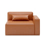 Mix Leatherette Right Arm Sofa - Cognac