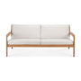 Jack Outdoor Fabric 3 Seater Sofa (Teak, Off White) - Jack Outdoor Fabric 3 Seater Sofa (Teak, Off White)