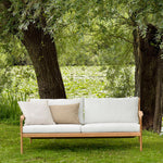 Jack Outdoor Fabric 3 Seater Sofa (Teak, Off White)