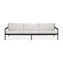Jack Outdoor Fabric 4 Seater Sofa (Teak Black, Off White) - Jack Outdoor Fabric 4 Seater Sofa (Teak Black, Off White)